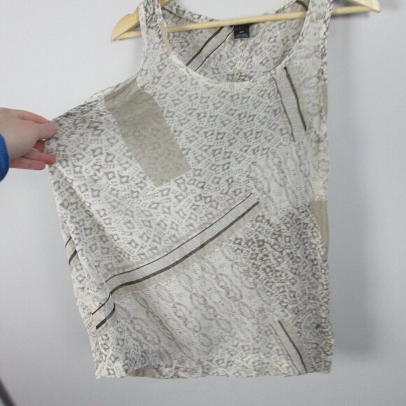 Club Monaco Women Silk Printed Tank Top Sleeveless Scoop Neck Summer S 44 - Picture 5 of 10